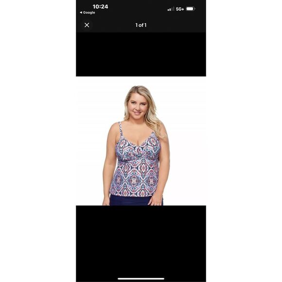 Raisins Curve Underwire Tankini Top Womens Swimsuit Size 16W - Picture 1 of 5